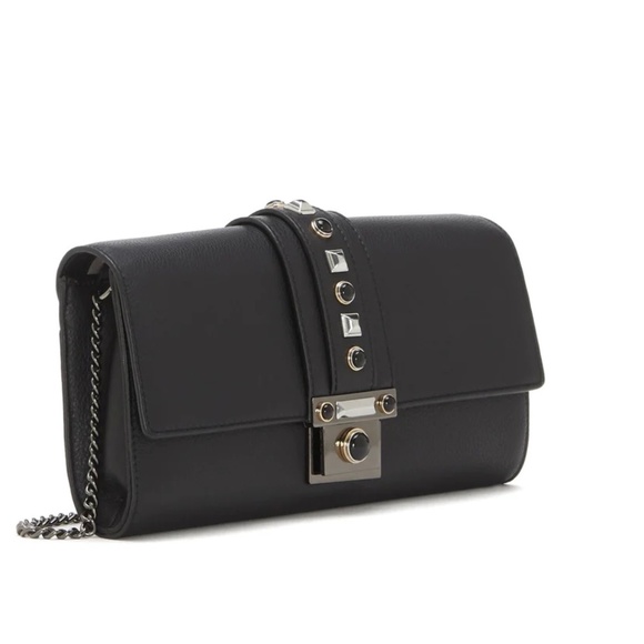 Vince Camuto Black Clutch with Silver Accents - Picture 1 of 12